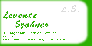 levente szohner business card